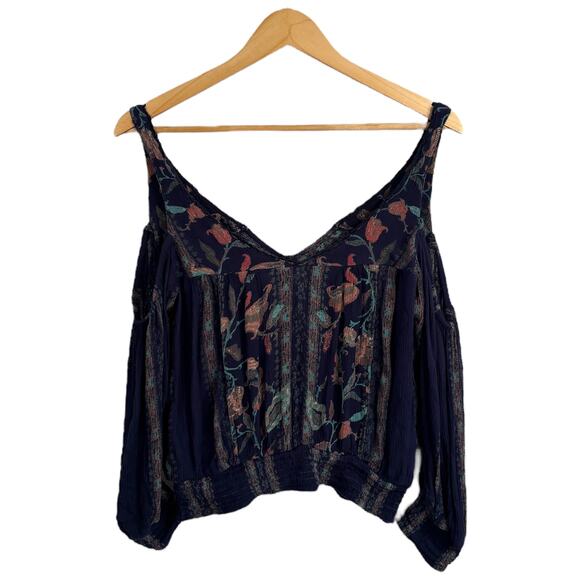 Ecote boho floral blouse – cold shoulder off-shoulder top - Picture 2 of 8